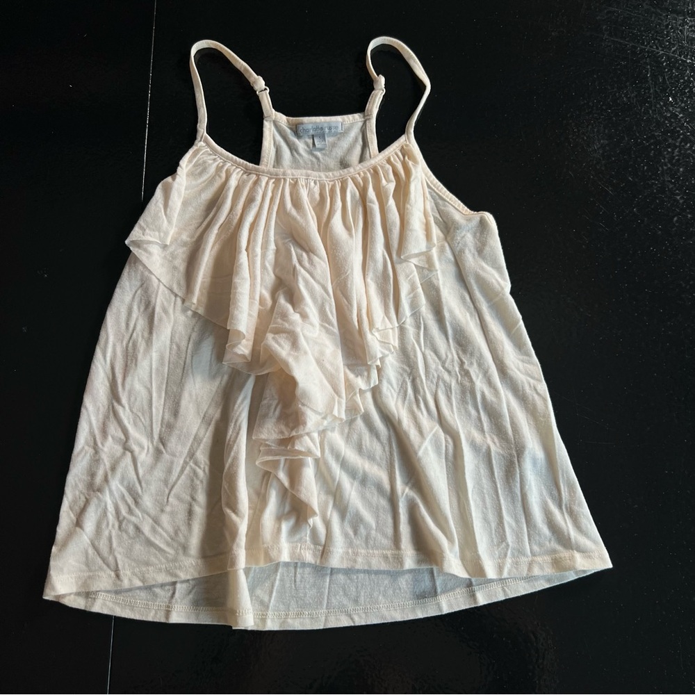 Charlotte Russe Cream Ruffle Camisole Small
